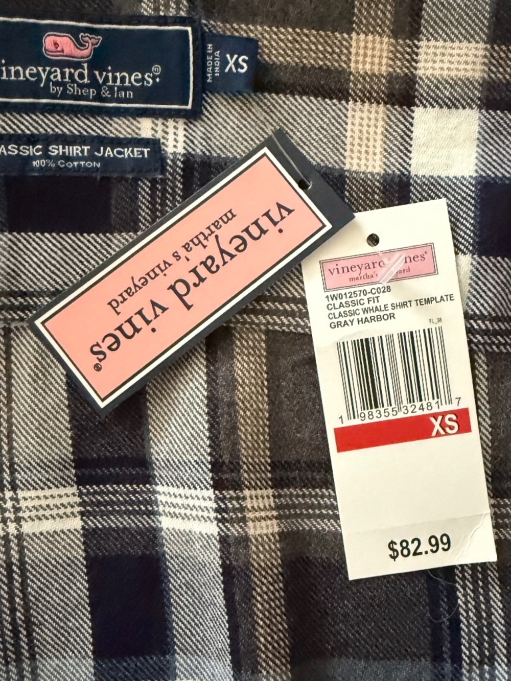 Vineyard Vines 100% Cotton Flannel Plaid Classic Shirt Jacket Size XS - Picture 4 of 6